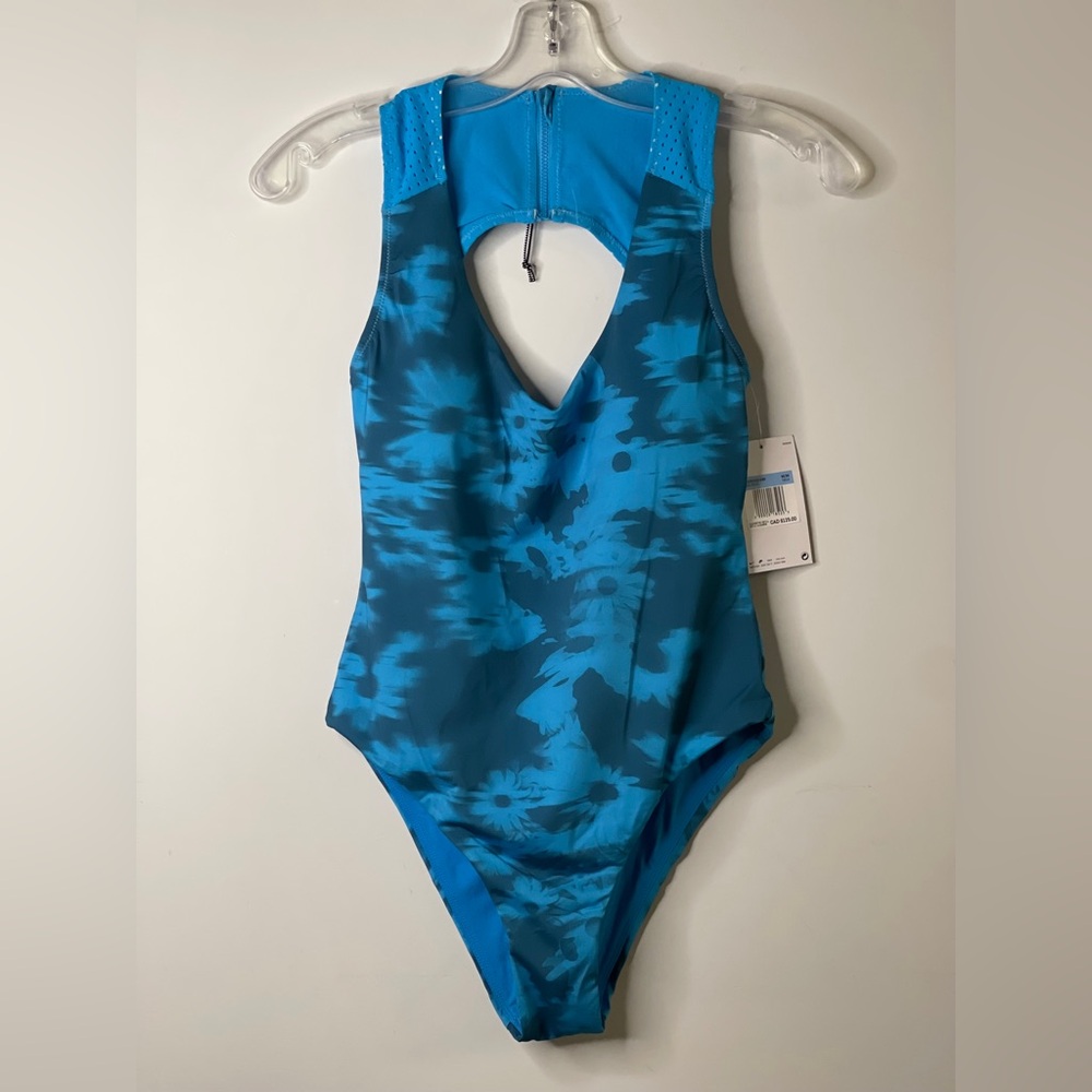 Nike Swim Floral Fade Keyhole Back One-Piece Swimsuit Sz Med NWT